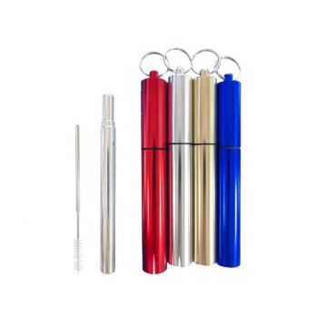 Colorful metal straw case optional straw holder for drinking straws